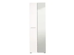 Guardaroba 2 Ante Bianco Bianco Appendiabiti 4 Ripiani 60x192.5h cm, 5 Vani - Griante