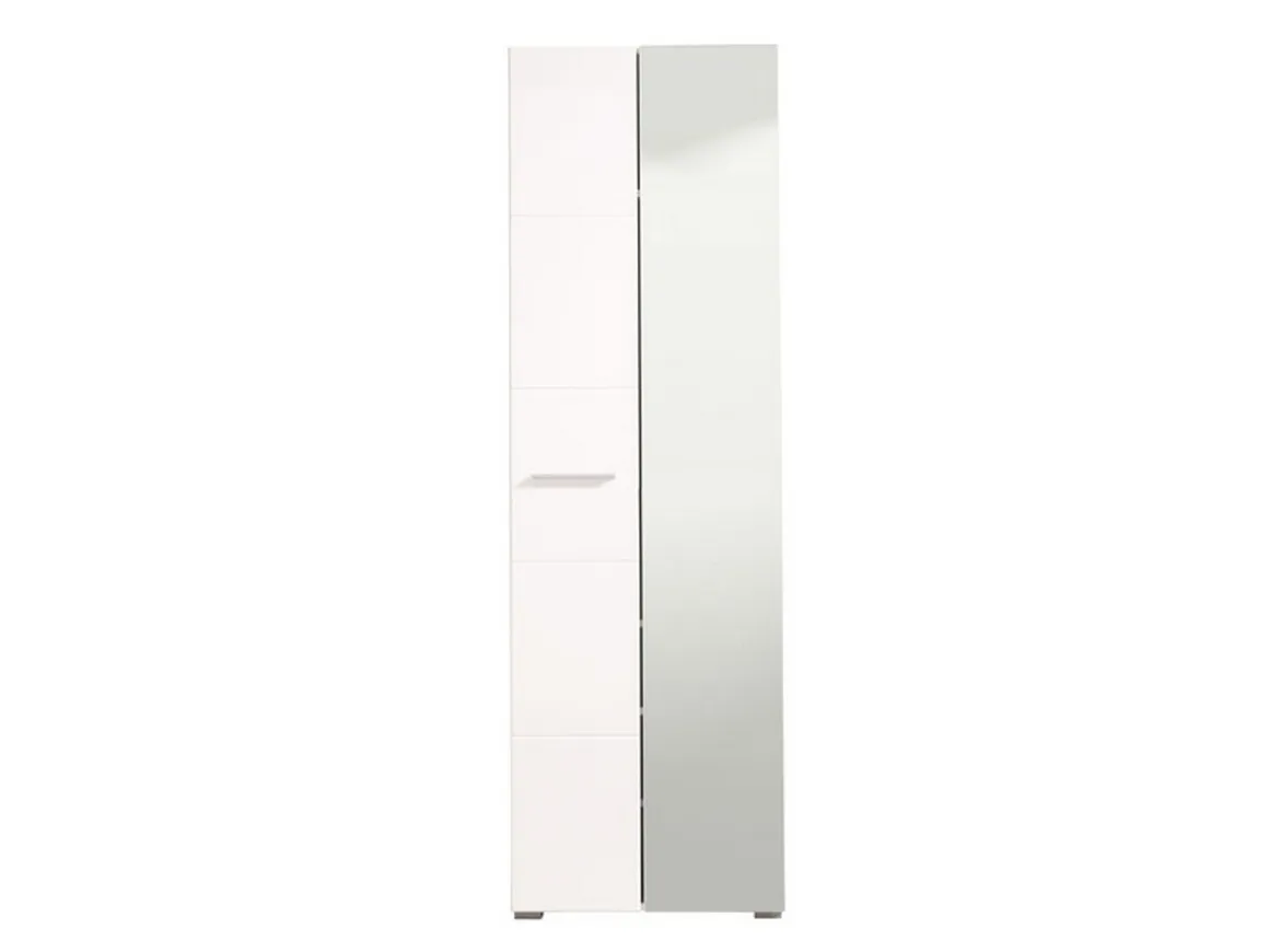 Guardaroba 2 Ante Bianco Bianco Appendiabiti 4 Ripiani 60x192.5h cm, 5 Vani - Griante