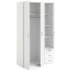 Guardaroba 3 ante bianco con cassetti 115x200h cm - Aquilone