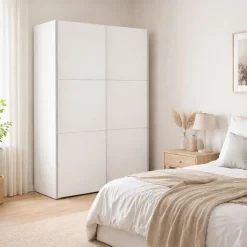 Guardaroba 2 Ante > Dmora Guardaroba 2 ante bianco e grigio 147x220h cm - Almese Grigio, Bianco