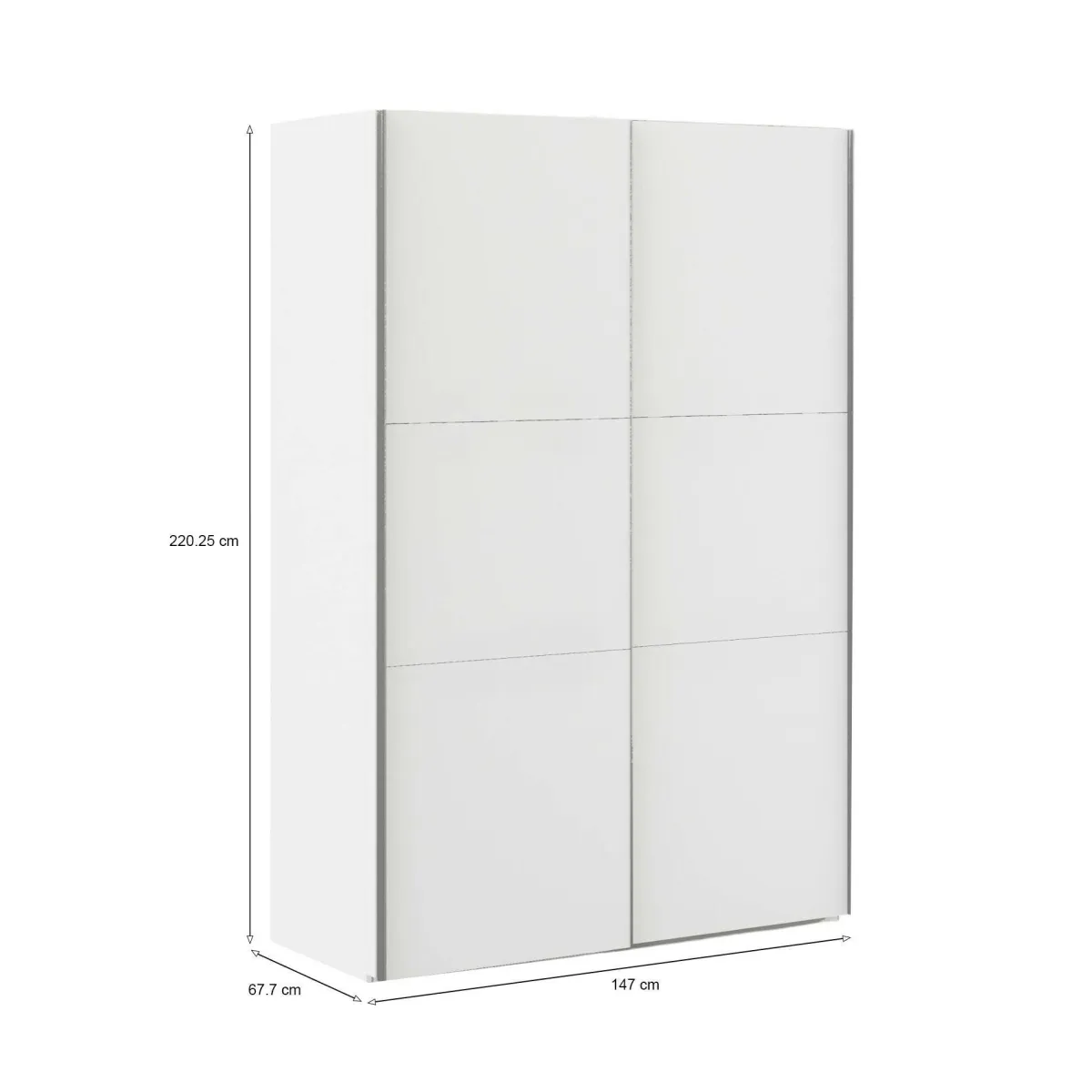 Guardaroba 2 Ante > Dmora Guardaroba 2 ante bianco e grigio 147x220h cm - Almese Grigio, Bianco