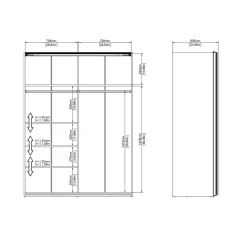 Guardaroba 2 ante bianco e grigio 150x200h cm - Seraphine