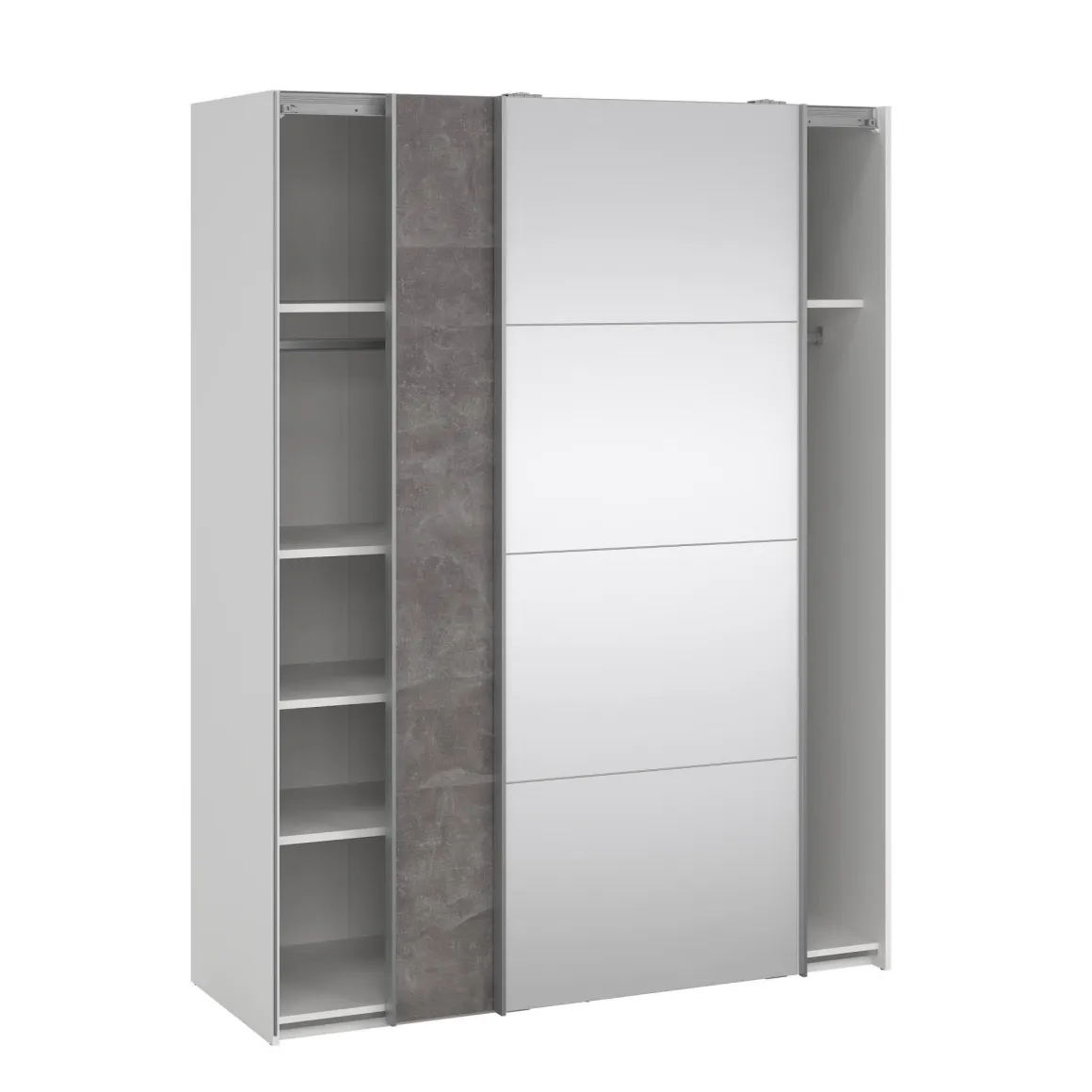 Guardaroba 2 ante bianco e grigio 150x200h cm - Seraphine