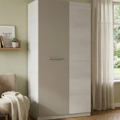 Guardaroba 2 Ante|Camera Da Letto > Dmora Guardaroba 2 ante bianco e marrone 90x200h cm - Alpine Marrone, Bianco