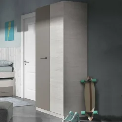 Guardaroba 2 Ante|Camera Da Letto > Dmora Guardaroba 2 ante bianco e marrone 90x200h cm - Alpine Marrone, Bianco