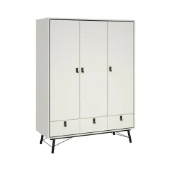 Guardaroba 3 Ante > Dmora Guardaroba 3 ante bianco e nero 150x200h cm - Virgil Nero, Bianco
