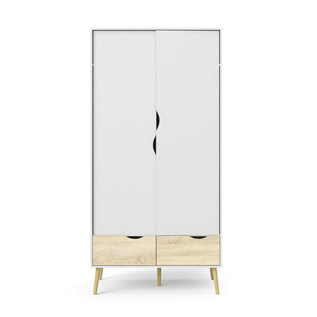 Guardaroba 2 Ante > Dmora Guardaroba 2 ante bianco e quercia 98x200h cm - Archilllo Marrone, Bianco Quercia