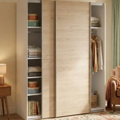 Guardaroba 2 ante bianco e rovere 150x200h cm - Maurice