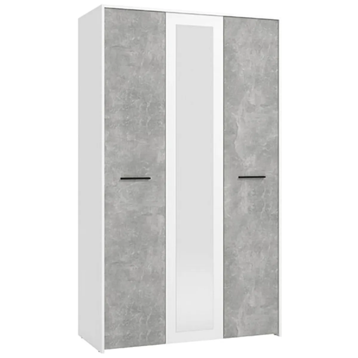 Guardaroba 3 Ante > Dmora Guardaroba 3 Ante Bianco Grigio Cemento Appendiabiti 5 Ripiani 119x53 cm, 3 Ante - Lavagno Grigio, Bianco Cemento