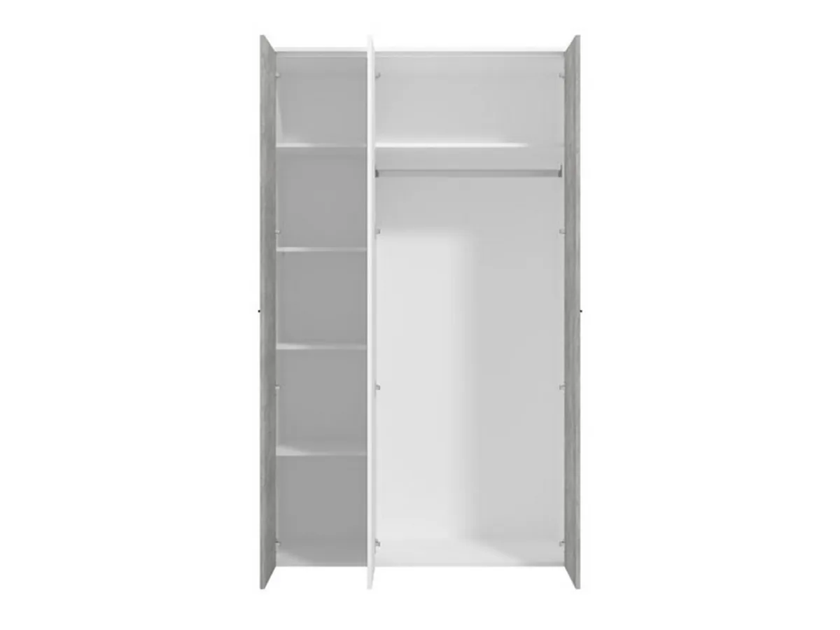 Guardaroba 3 Ante > Dmora Guardaroba 3 Ante Bianco Grigio Cemento Appendiabiti 5 Ripiani 119x53 cm, 3 Ante - Lavagno Grigio, Bianco Cemento