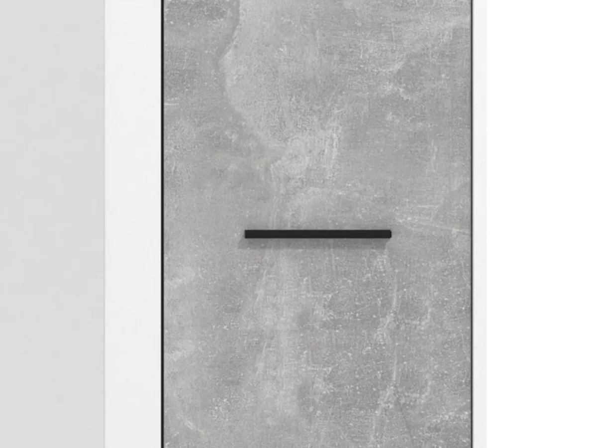 Guardaroba 3 Ante > Dmora Guardaroba 3 Ante Bianco Grigio Cemento Appendiabiti 5 Ripiani 119x53 cm, 3 Ante - Lavagno Grigio, Bianco Cemento