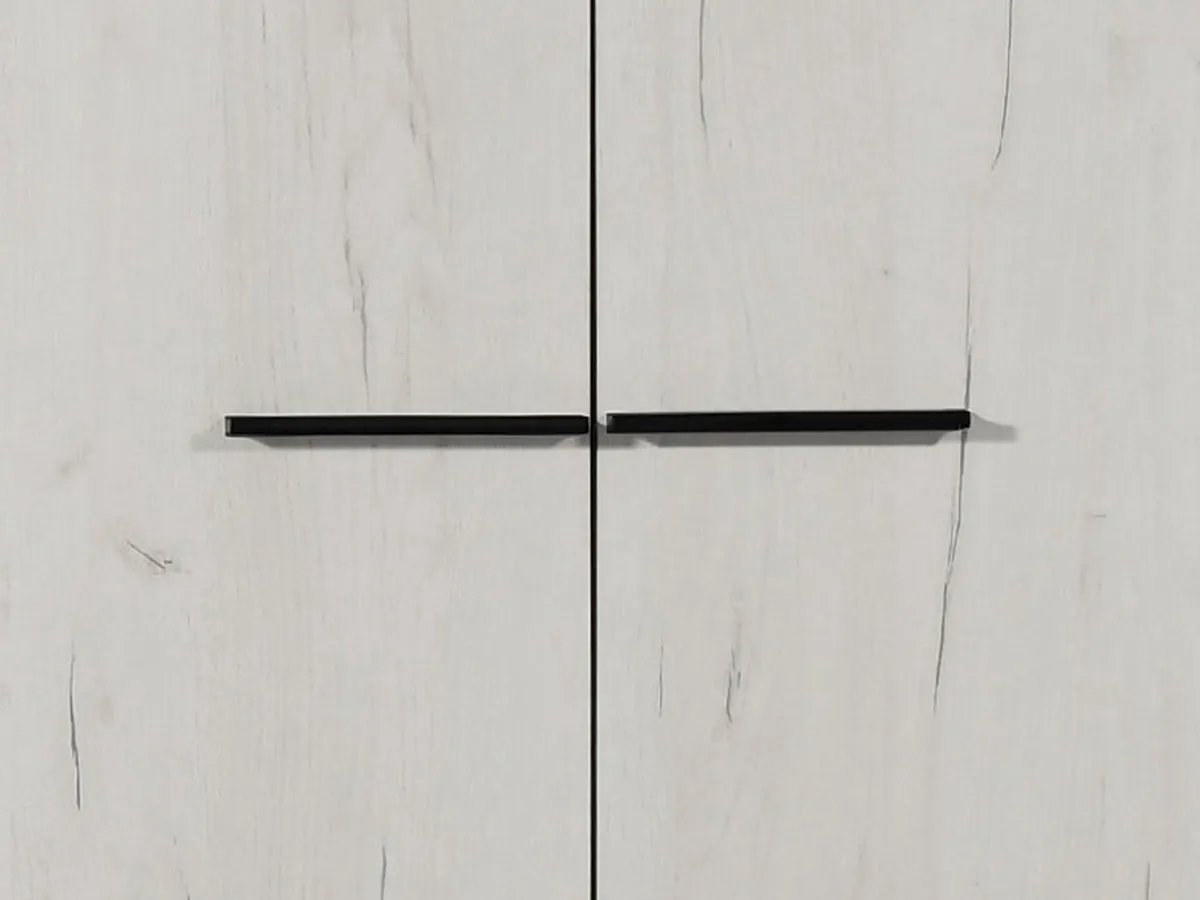 Guardaroba 2 Ante > Dmora Guardaroba 2 Ante Bianco Larice Marrone Noce un Ripiano Appendiabiti 67.5x195h cm, Apertura Battente - Pinasca Marrone Noce, Bianco Larice