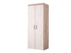 Guardaroba 2 Ante Bianco Larice Marrone Rovere Appendiabiti Cassetti 80x202h cm, un Ripiano - Egna