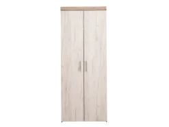 Guardaroba 2 Ante Bianco Larice Marrone Rovere Appendiabiti Cassetti 80x202h cm, un Ripiano - Egna