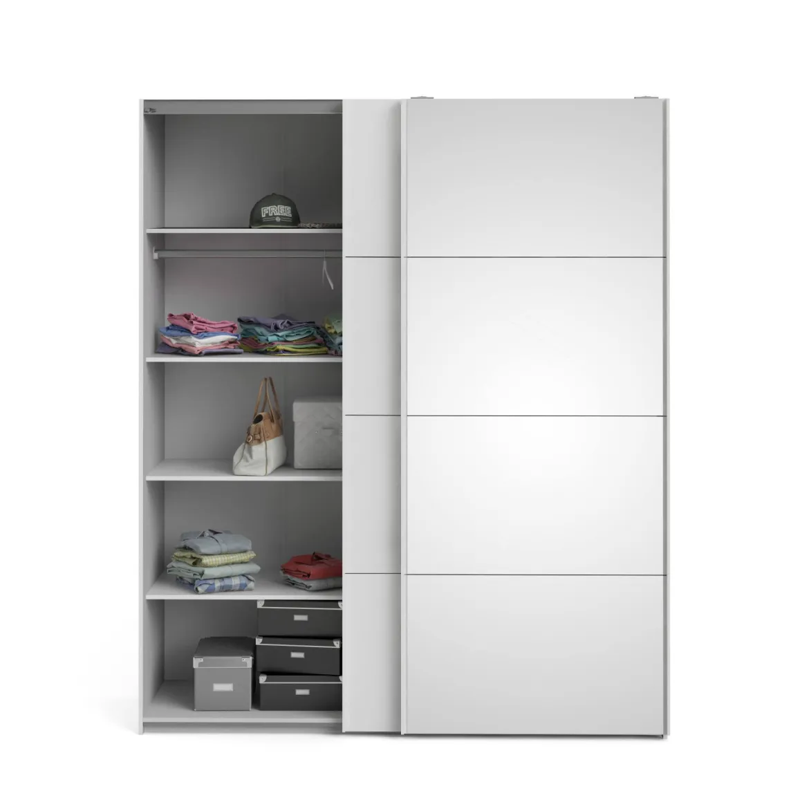 Guardaroba 2 Ante > Dmora Guardaroba 2 ante 242x220h cm - Kauri Bianco Lucido