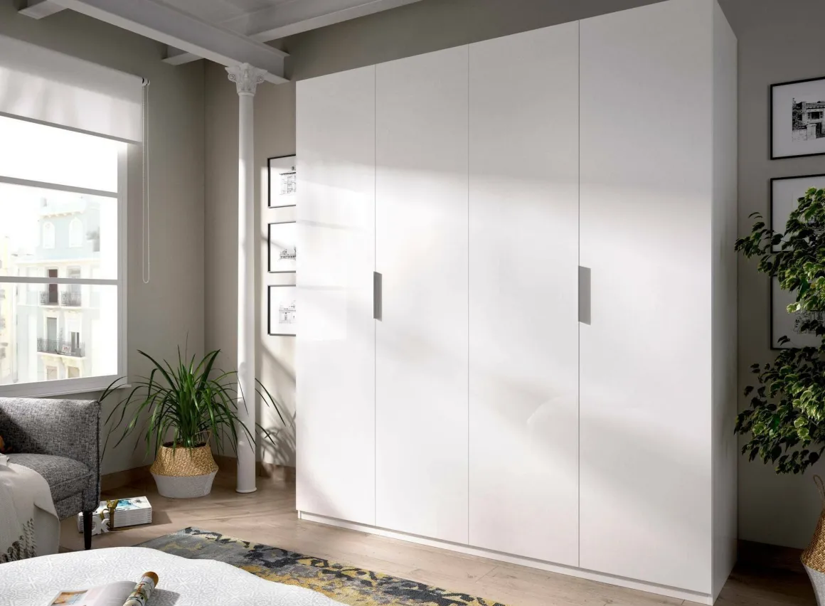 Guardaroba 4 ante bianco lucido 180x204h cm - Iuventas