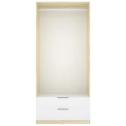 Guardaroba 2 Ante > Dmora Guardaroba 2 Ante Bianco Marrone Rovere Appendiabiti Cassetti 51x204h cm, un Ripiano - Tulot Marrone Rovere, Bianco