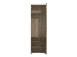 Guardaroba 2 Ante > Dmora Guardaroba 2 Ante Bianco Marrone Rovere Nodi Appendiabiti un Ripiano 80.5x203.5h cm, 2 Ante - Santadi Marrone, Bianco Rovere Nodi