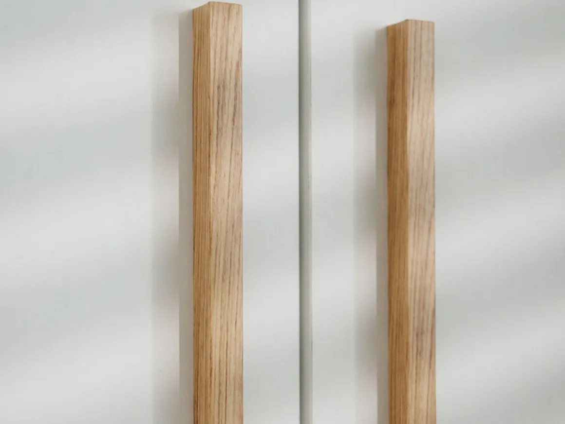 Guardaroba 3 Ante Bianco Marrone Rovere Nodi Appendiabiti 2 Cassetti 134.5x56 cm, 6 Ripiani - Pianezze