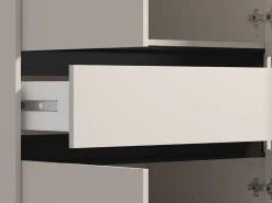 Guardaroba 3 Ante Bianco Nero 5 Ripiani un Cassetto 138x54.5 cm, Appendiabiti - Ilbono