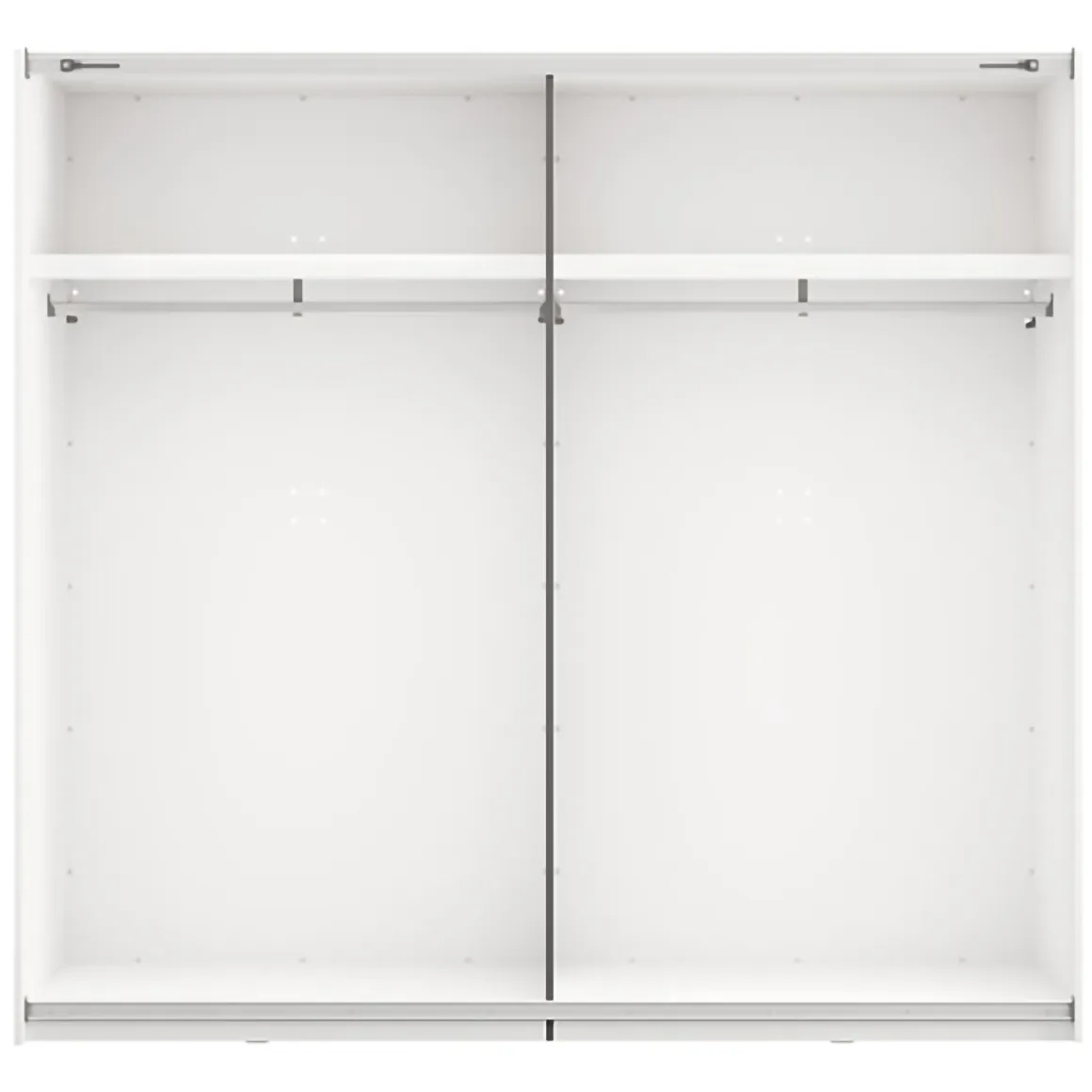 Guardaroba 2 Ante Bianco Opaco Nero 2 Ripiani Appendiabiti 220x205h cm, Apertura Scorrevole - Lalibe