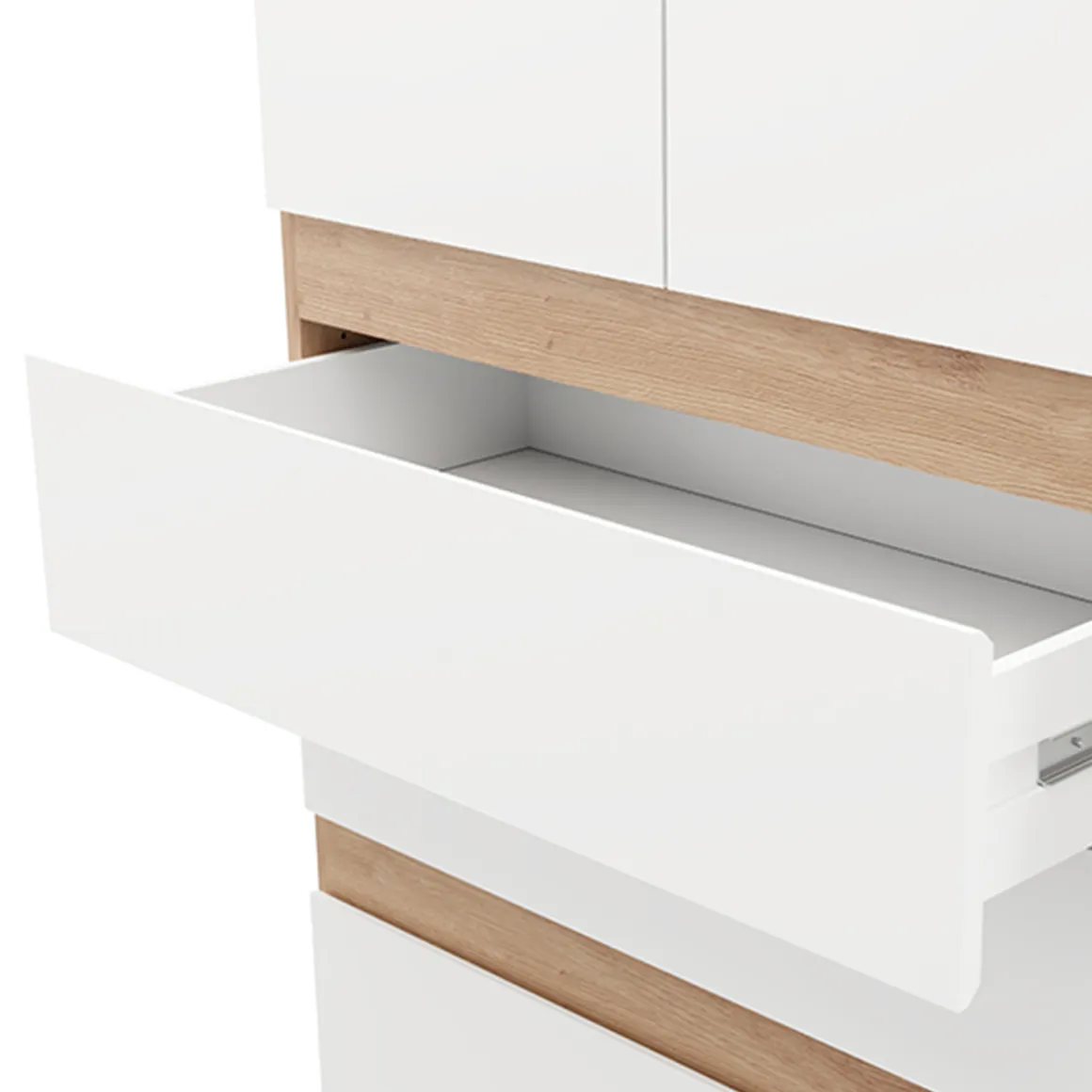 Guardaroba 3 Ante > Dmora Guardaroba 3 Ante Bianco Opaco Marrone Rovere Nodi Appendiabiti 4 Ripiani 117x52 cm, 3 Ante - Ronco Marrone Rovere nodi, Bianco Opaco