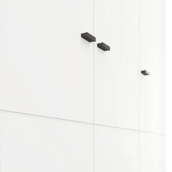 Guardaroba 3 Ante Bianco Opaco Nero Appendiabiti 4 Ripiani 117x52 cm, 3 Ante - Ronco