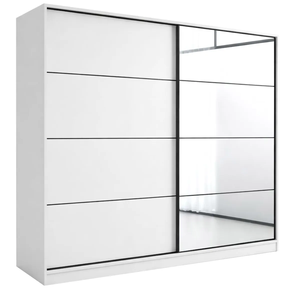 Guardaroba 2 Ante Bianco 5 Ripiani Appendiabiti 180x190h cm, 2 Ante - Torello