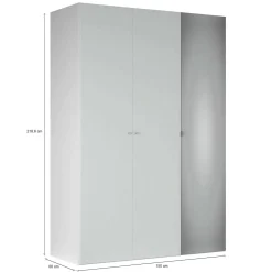 Armadi Multiuso 2 Ante > Dmora Guardaroba 3 ante salvaspazio 150x218h cm - Arce Bianco