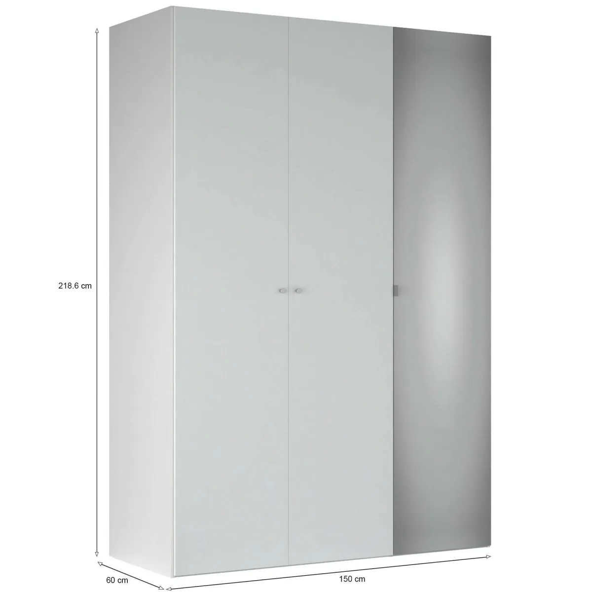 Armadi Multiuso 2 Ante > Dmora Guardaroba 3 ante salvaspazio 150x218h cm - Arce Bianco