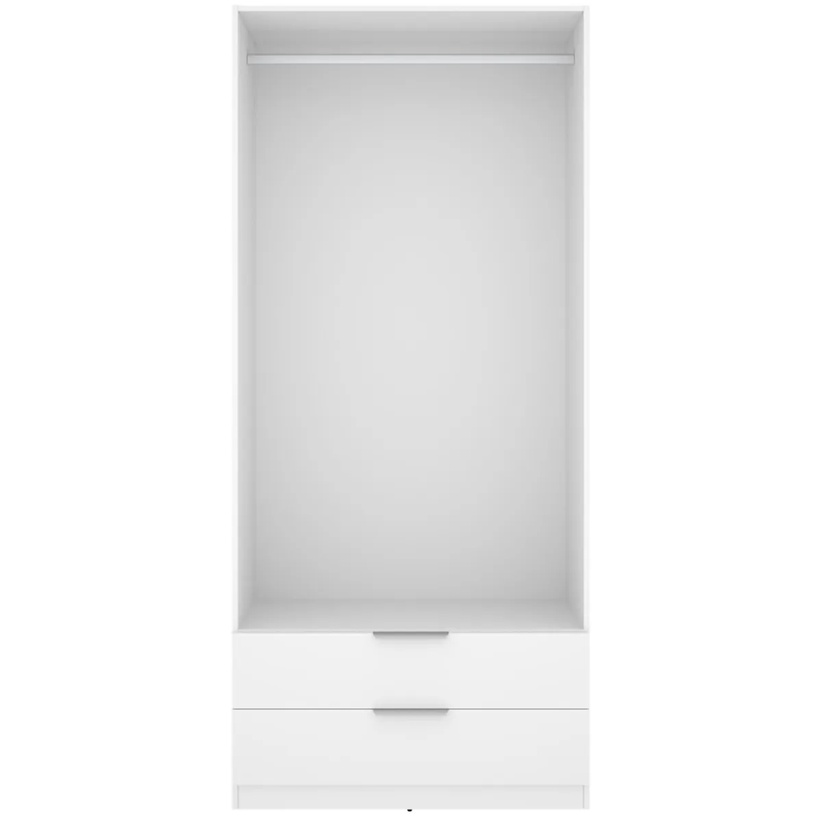 Guardaroba 2 Ante > Dmora Guardaroba 2 Ante un Ripiano Appendiabiti 51x204h cm, 2 Cassetti - Montclare Bianco