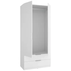 Guardaroba 2 Ante > Dmora Guardaroba 2 Ante un Ripiano Appendiabiti 51x204h cm, 2 Cassetti - Montclare Bianco