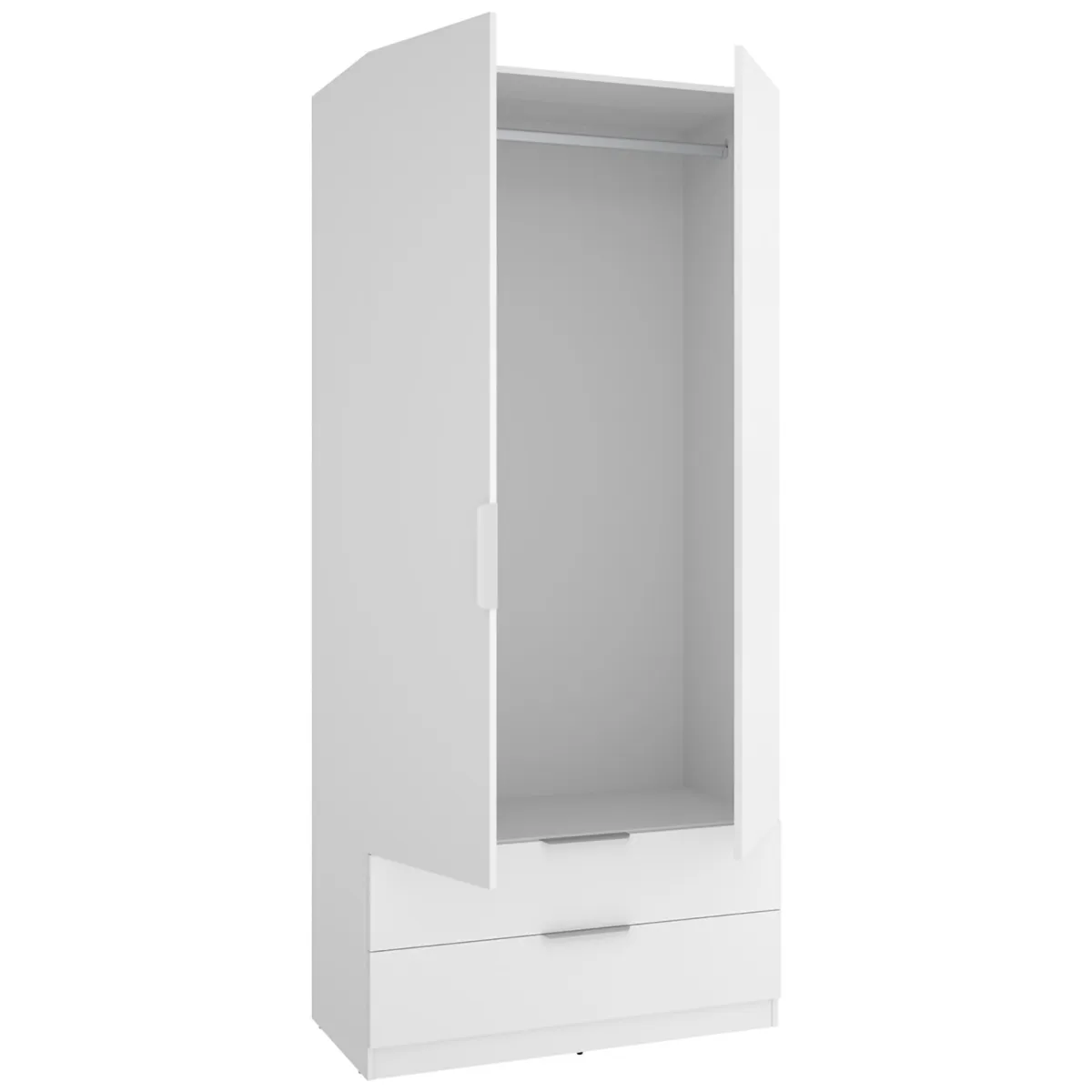 Guardaroba 2 Ante > Dmora Guardaroba 2 Ante un Ripiano Appendiabiti 51x204h cm, 2 Cassetti - Montclare Bianco