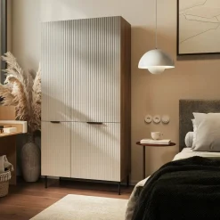 Guardaroba 2 ante Intelvi, 90x52 h185 cm, Beige