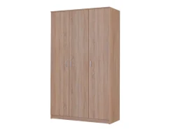 Guardaroba 3 Ante Marrone Appendiabiti 4 Ripiani 120x52 cm, 3 Ante - Licodia