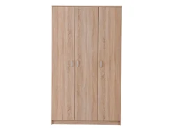 Guardaroba 3 Ante Marrone Appendiabiti 4 Ripiani 120x52 cm, 3 Ante - Licodia
