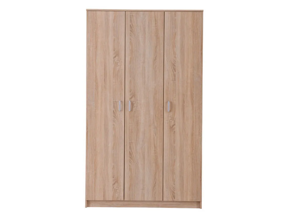 Guardaroba 3 Ante Marrone Appendiabiti 4 Ripiani 120x52 cm, 3 Ante - Licodia