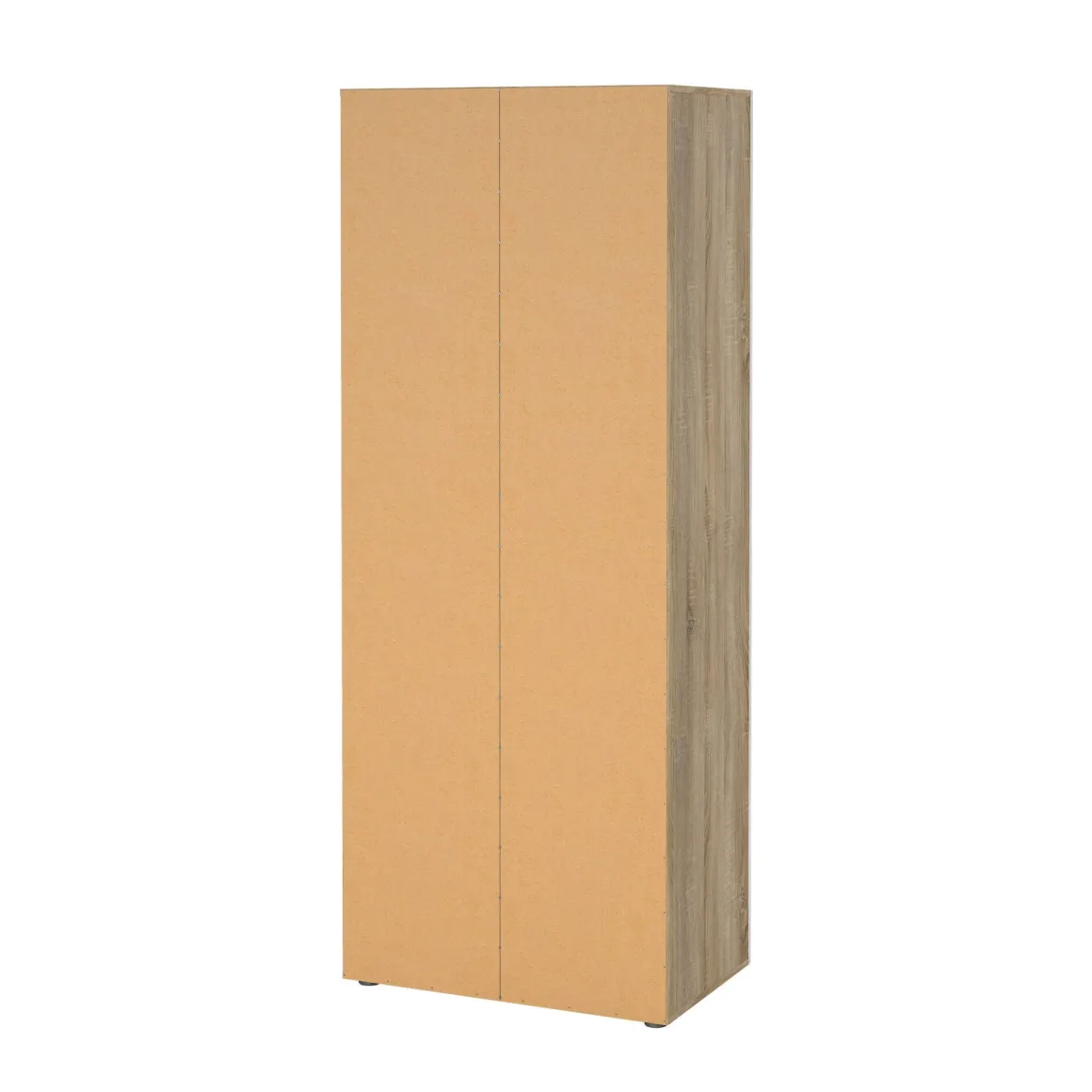Guardaroba 2 Ante Marrone Quercia Bianco Lucido Appendiabiti 5 Ripiani 78.7x200.9h cm, 2 Ante - Argor