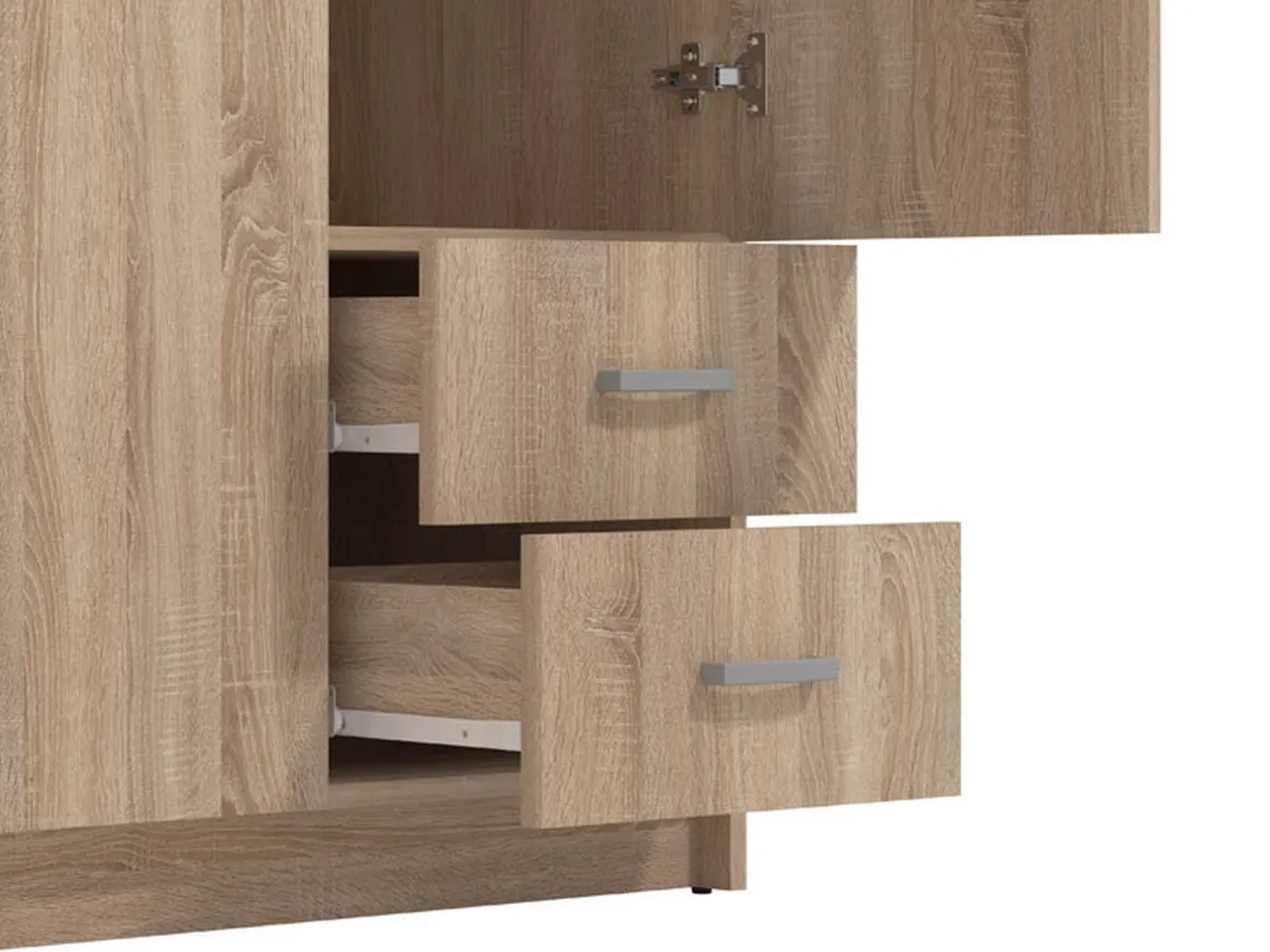 Guardaroba 2 Ante > Dmora Guardaroba 2 Ante Marrone Rovere Bianco Appendiabiti un Ripiano 80x205h cm, 2 Ante - Roncaro Bianco, Marrone Rovere