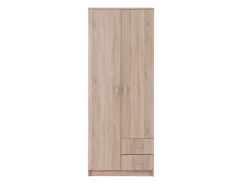 Guardaroba 2 Ante > Dmora Guardaroba 2 Ante Marrone Rovere Bianco Appendiabiti un Ripiano 80x205h cm, 2 Ante - Roncaro Bianco, Marrone Rovere