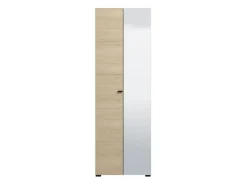 Guardaroba 2 Ante Marrone Rovere Marrone Appendiabiti 3 Ripiani 64x194h cm, 2 Ante - Azzano