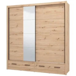 Guardaroba 2 Ante > Dmora Guardaroba 2 Ante Appendiabiti un Ripiano 79x208h cm, 2 Ante - Pomar Marrone Rovere Nodi