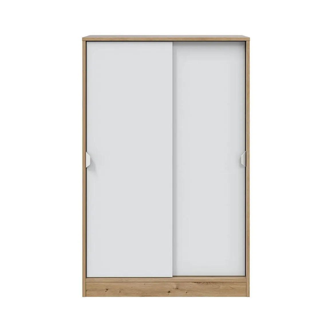 Guardaroba 2 Ante > Dmora Guardaroba 2 Ante Marrone Rovere Nodi Bianco 4 Cassetti 2 Ripiani 140x200h cm, Appendiabiti - Ponna Bianco, Marrone Rovere Nodi