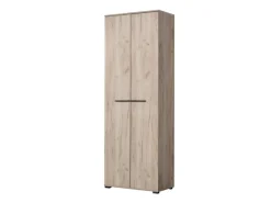 Guardaroba 2 Ante > Dmora Guardaroba 2 Ante Marrone Rovere Nodi Nero 2 Ripiani Appendiabiti 220x205h cm, Apertura Scorrevole - Lalibe Nero, Marrone Rovere Nodi