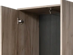 Guardaroba 2 Ante > Dmora Guardaroba 2 Ante Marrone Rovere Nodi Nero 2 Ripiani Appendiabiti 220x205h cm, Apertura Scorrevole - Lalibe Nero, Marrone Rovere Nodi