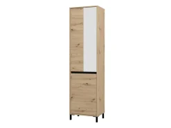 Guardaroba 2 Ante Marrone Rovere Nodi Nero Appendiabiti 2 Ripiani 54.5x205.5h cm, 2 Ante - Monta