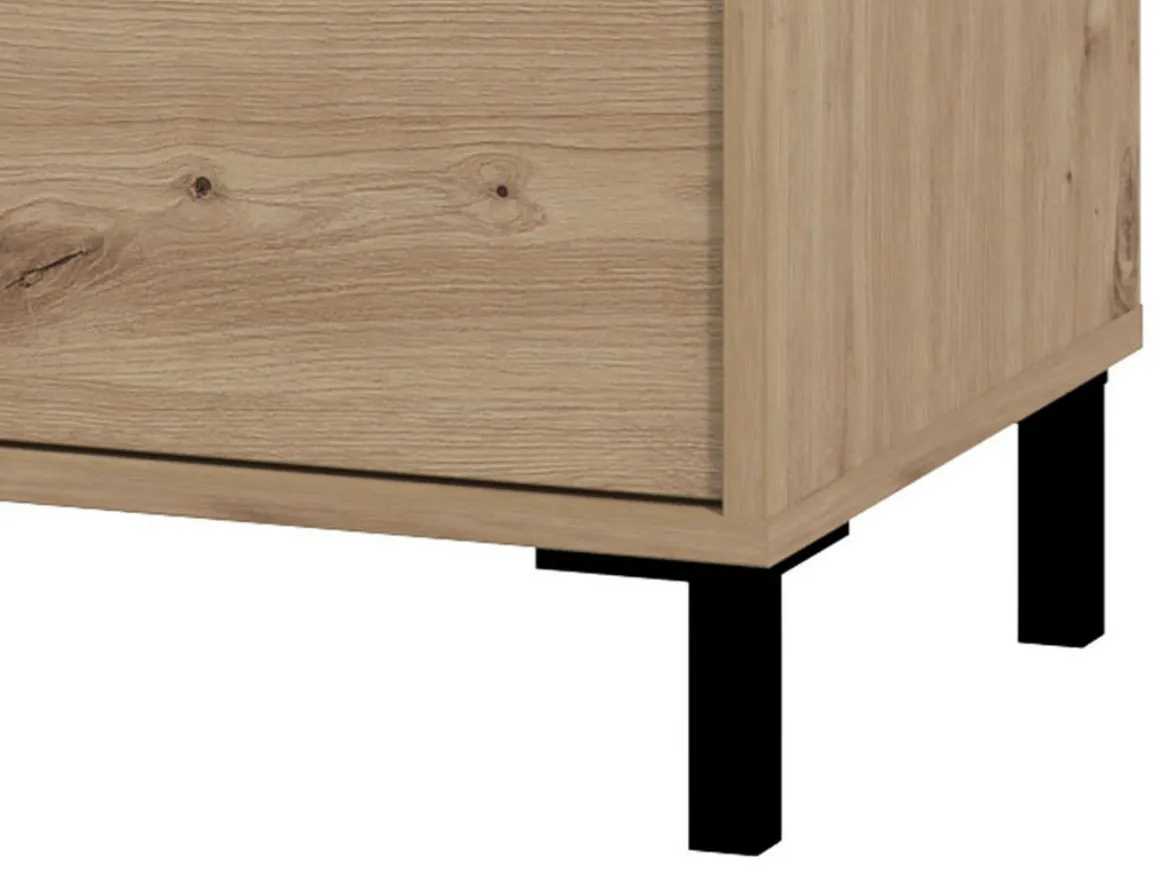 Guardaroba 2 Ante Marrone Rovere Nodi Nero Appendiabiti 2 Ripiani 54.5x205.5h cm, 2 Ante - Monta