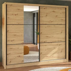 Guardaroba 2 Ante > Dmora Guardaroba 2 Ante un Cassetto un Ripiano 80x170h cm, Appendiabiti - Budoia Marrone Rovere