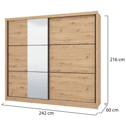 Guardaroba 2 Ante > Dmora Guardaroba 2 Ante un Cassetto un Ripiano 80x170h cm, Appendiabiti - Budoia Marrone Rovere