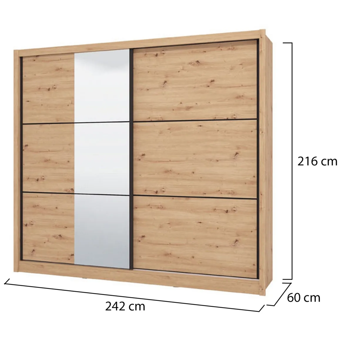 Guardaroba 2 Ante > Dmora Guardaroba 2 Ante un Cassetto un Ripiano 80x170h cm, Appendiabiti - Budoia Marrone Rovere